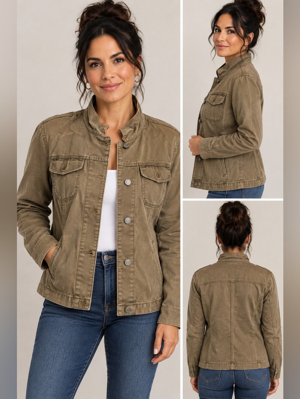 GAP Stretch Tan Utility Jacket